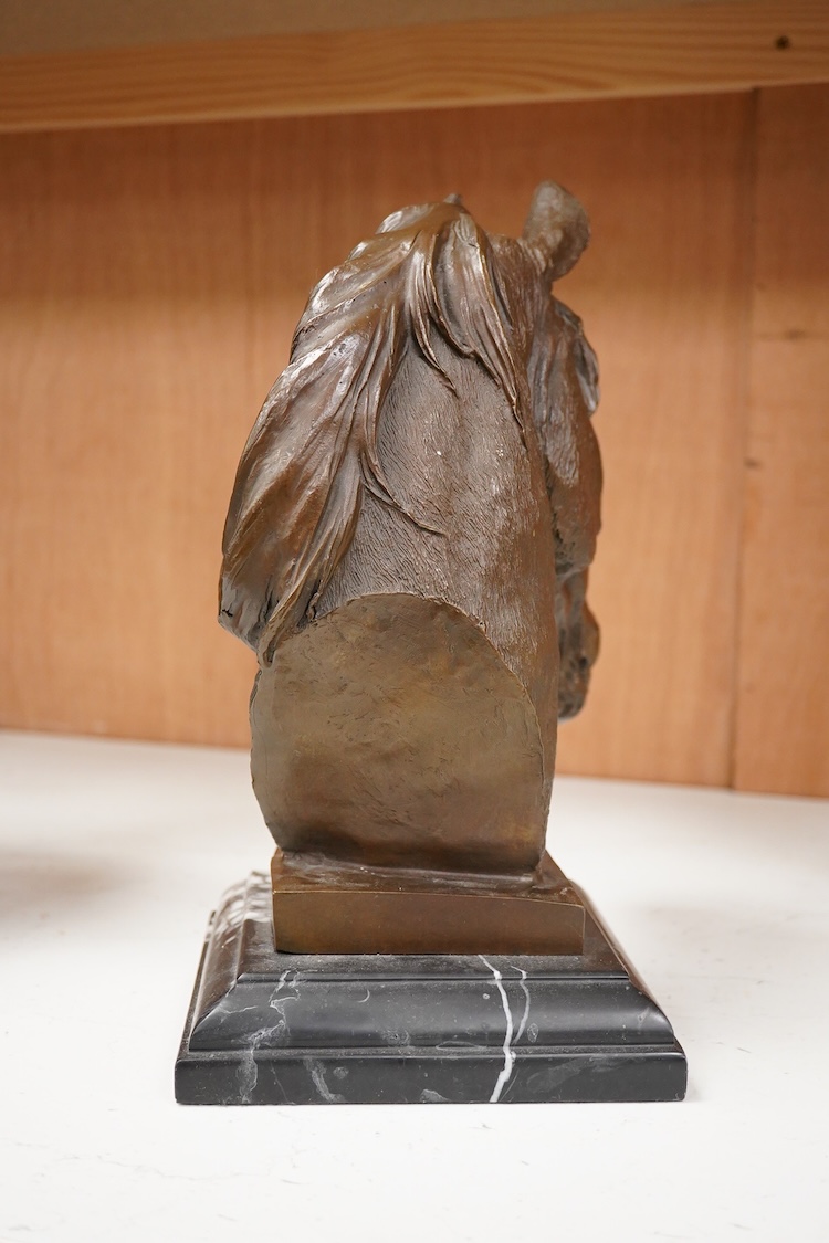 A patinated bronze bust of a horse’s head, height 31cm